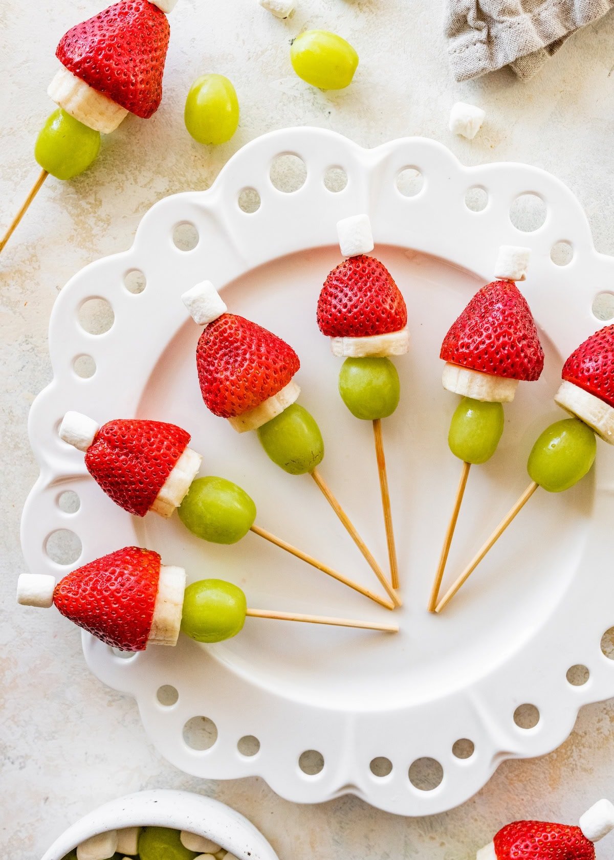 Grinch Fruit Kabobs