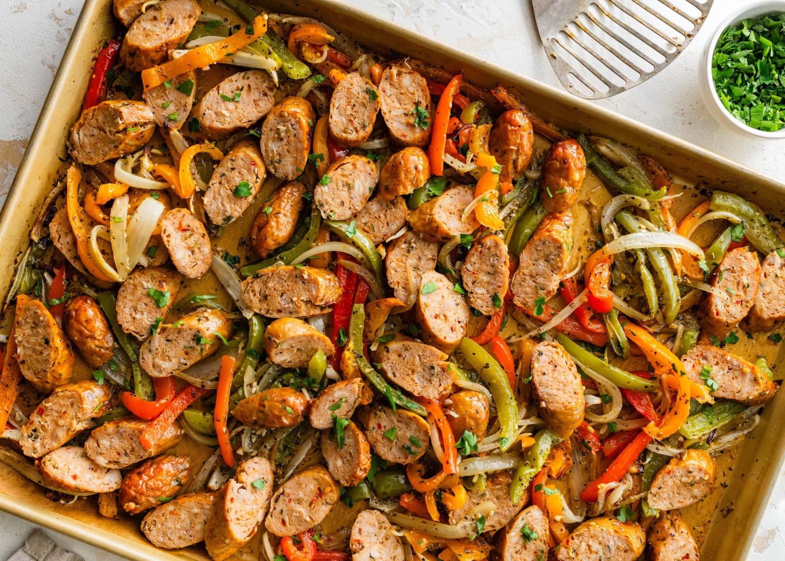 Sheet Pan Sausage & Peppers