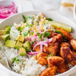 Street Corn Chicken Rice Bowls