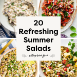 A collage of four recipes that are part of a collection for 20 refreshing summer salads.